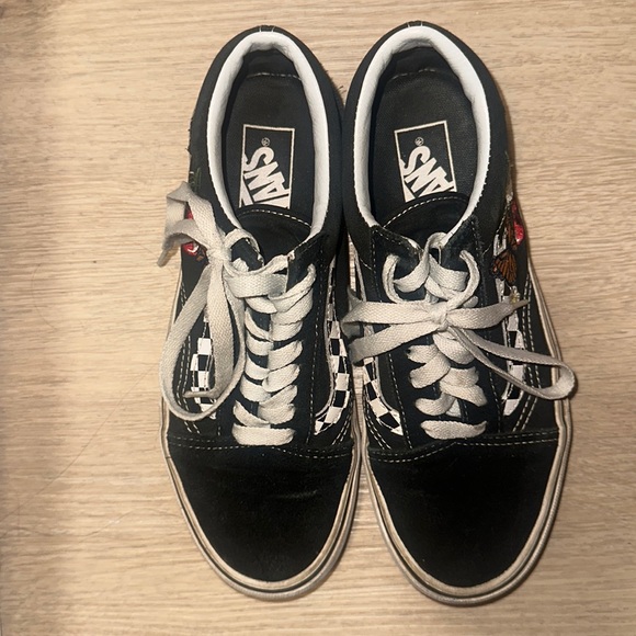 Vans Checker Floral Old Skool Shoes - Picture 2 of 2